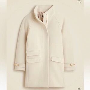 J.Crew Toscana Coat Italian Stadium‑Cloth Wool Blend Natural Cream Size 6